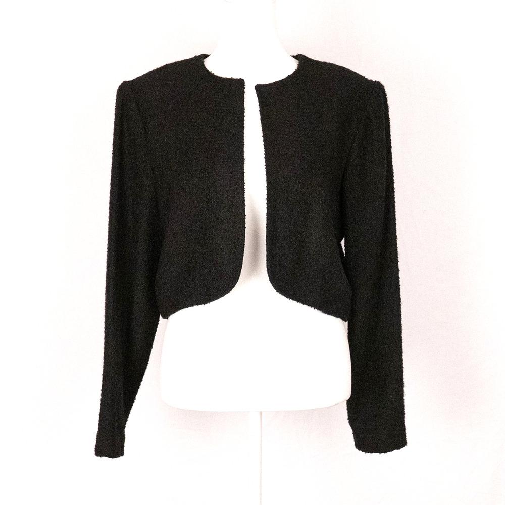 Vintage Saks Fifth Avenue Women's Wool Blend Bolero Jacket Size 10 Made in USA
